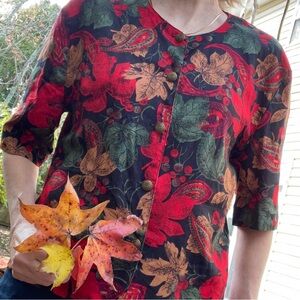 Autumn Leaf Patterned Blouse